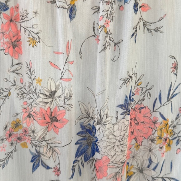 Floral Sleeveless Dress - Blue and Orange - Picture 8 of 9